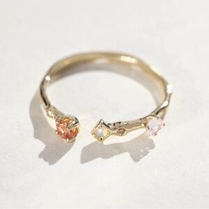 *sold elsewhere* Sirciam 14K Cathedral Cuff Ring Sapphire Opal Diamond New $1255